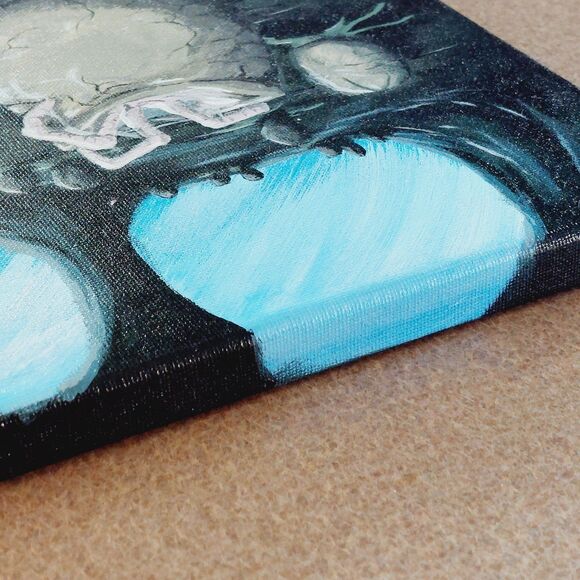 Hand Painted Original Alien Hatching Xenomorph Egg Horror Art Painting 8x10" - Picture 9 of 9